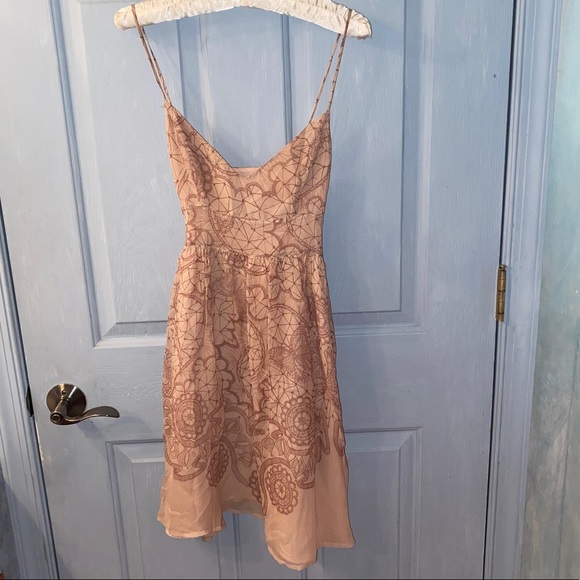 Light pink pattern spaghetti strap dress - Picture 1 of 3